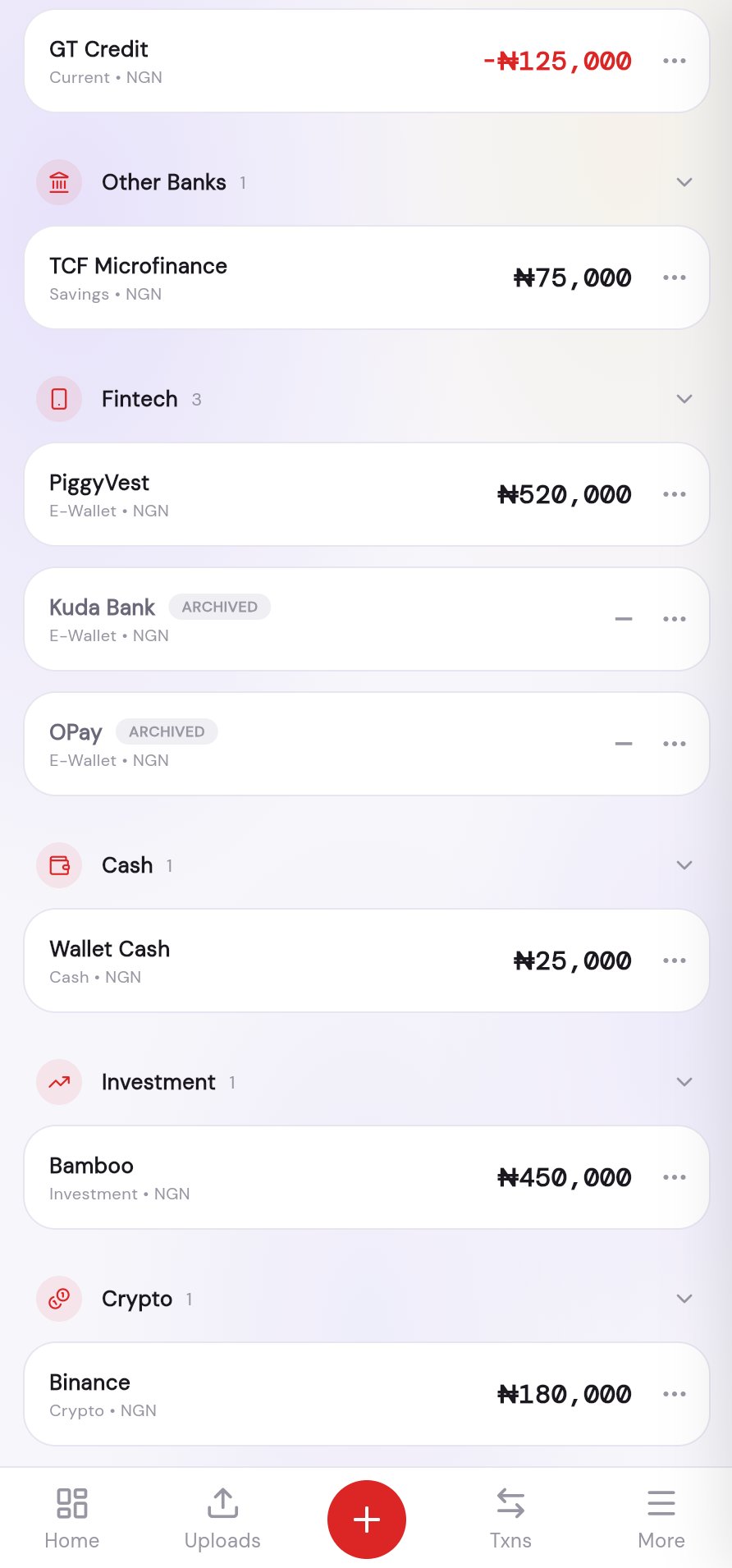 Account types