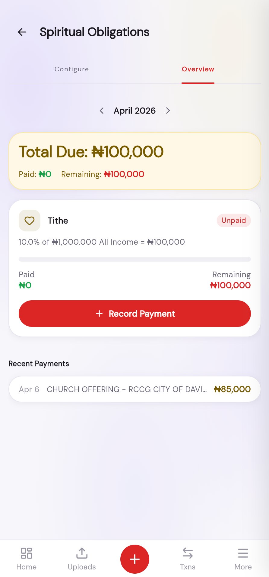 Giving Tracker